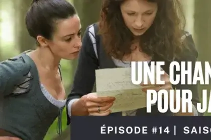 Claire et Jenny, toutes deux inquiètes pour Jamie, lisent une dépêche d'un messager anglais concernant sa fuite - tension croissante dans l’épisode 14 de la saison 1.