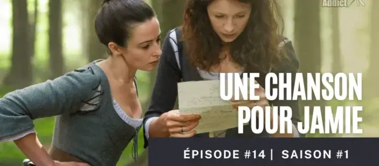 Claire et Jenny, toutes deux inquiètes pour Jamie, lisent une dépêche d'un messager anglais concernant sa fuite - tension croissante dans l’épisode 14 de la saison 1.