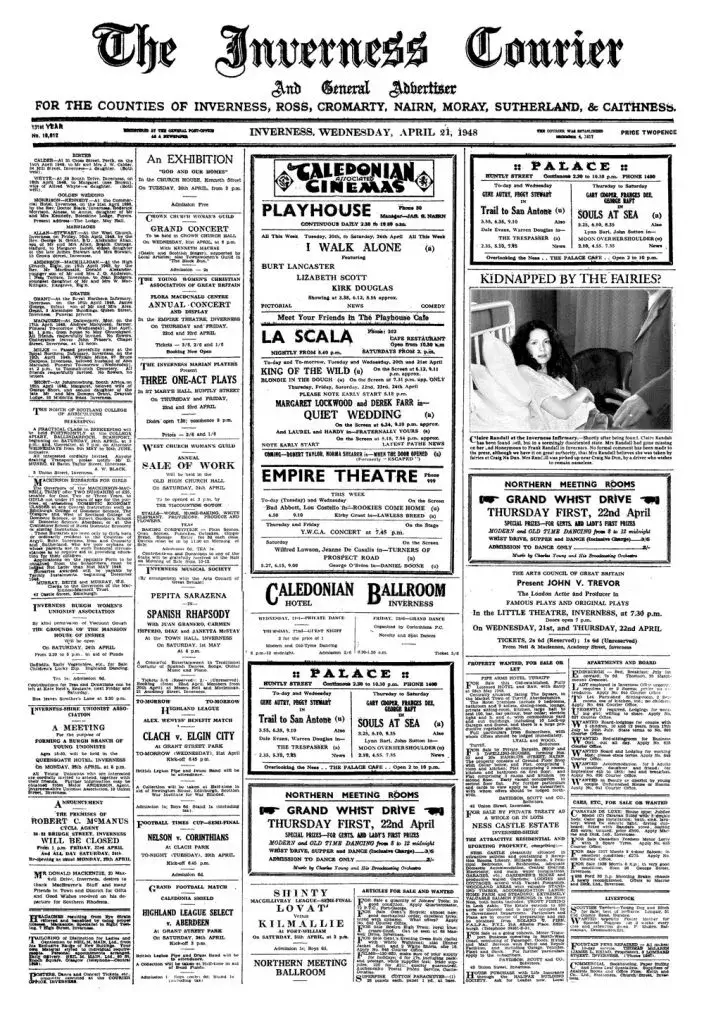 Photo représentant le journal avec l'article de presse sur le retour de Claire Randall suite à sa disparition. - Outlander saison 2 épisode 1 "A travers le miroir"