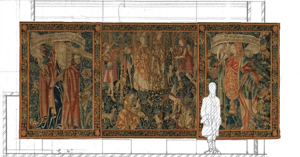 Tapisserie médiévale issue d'une bibliothèque libre de droit d'images. - Outlander saison 2 épisode 8 "Le repaire du Vieux Renard"