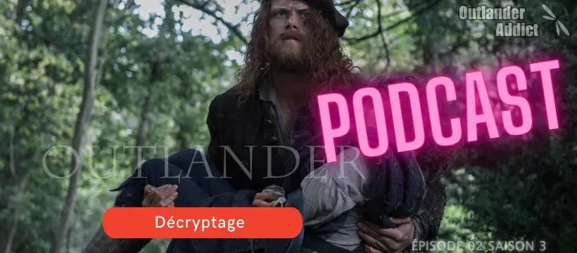 Jamie porte dans ses bras Fergus gravement blessé. Episode 2 saison 3 Outlander : L'histoire en marche