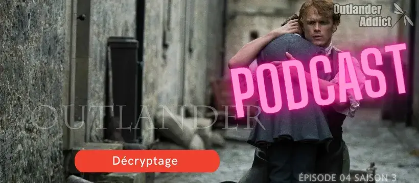 Jamie est à genou et serre le jeune William dans ses bras après une dispute.