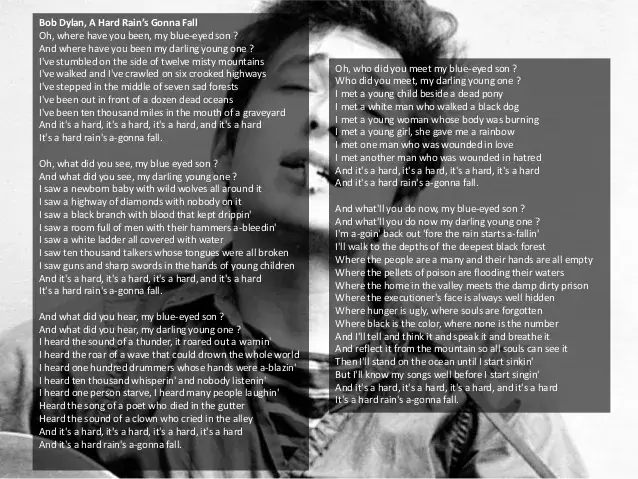 Paroles de la chanson de Bob Dylan.