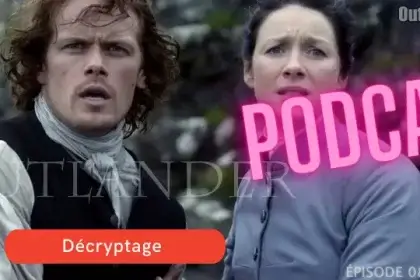 Claire et Jamie font face à la mer le regard inquiet suite à l'enlèvement de Petit Ian par un Navire. Outlander saison 3 épisode 8 "La première femme"