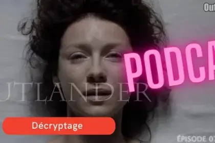 Claire Fraser allongée, les yeux ouverts après sa fausse couche, une épreuve traumatisante – Outlander saison 2 épisode 7 "Faith"