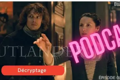 Claire simule une vision face au grand père de Jamie. Outlander saison 2 épisode 8 "Le repaire du Vieux Renard"