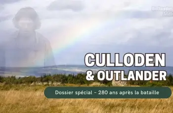 Lande de Culloden en Écosse avec silhouette de Jamie Fraser en transparence – dossier spécial Culloden Outlander 280e anniversaire