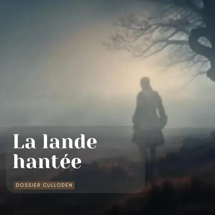 silhouette fantomatique sur la lande de Culloden – légendes paranormales liées à la bataille de 1746