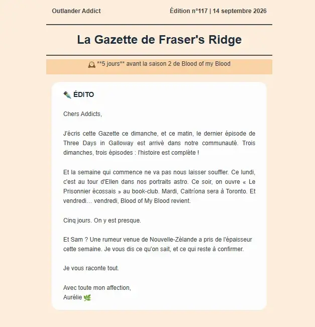 La Gazette de Fraser’s Ridge
